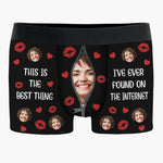 Custom Photo My Heart Is Perfect Because You Are Inside - Couple Personalized Custom Boxer Briefs, Men's Boxers - Gift For Husband Wife, Anniversary