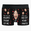 Custom Photo You Make My Heart Smile - Couple Personalized Custom Boxer Briefs, Men's Boxers - Gift For Husband Wife, Anniversary