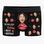 Custom Photo Our Laughter Is My Favorite Melody - Couple Personalized Custom Boxer Briefs, Men's Boxers - Gift For Husband Wife, Anniversary