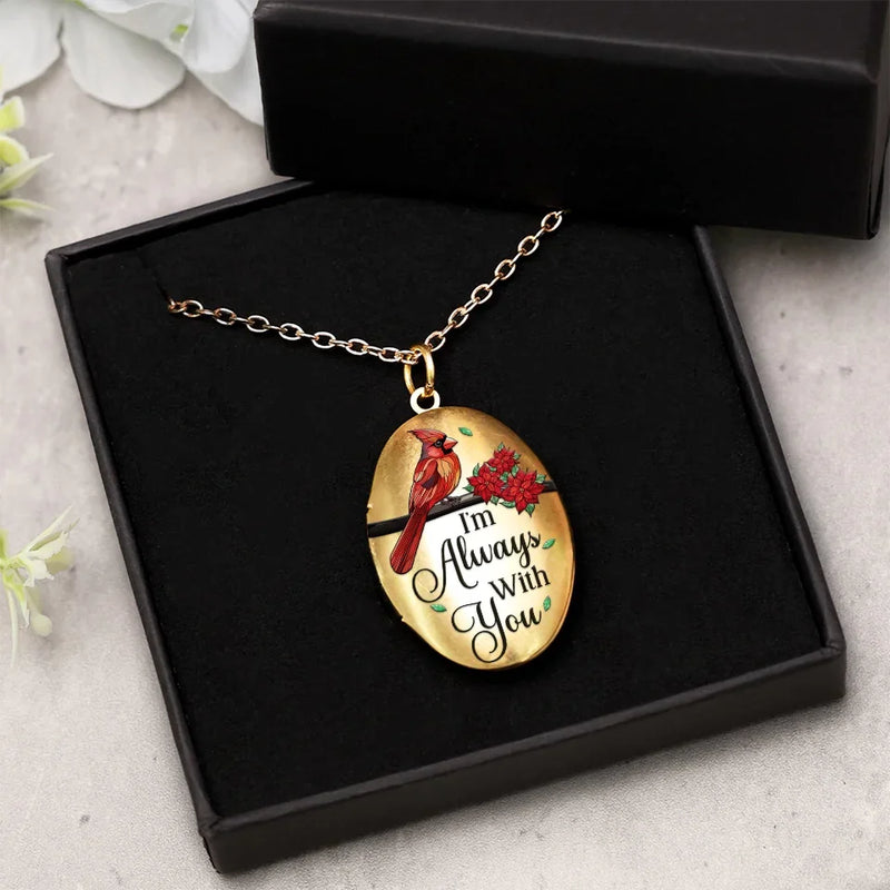 Custom Photo I'm Always With You - Memorial Personalized Custom Locket Necklace - Sympathy Gift For Family Members