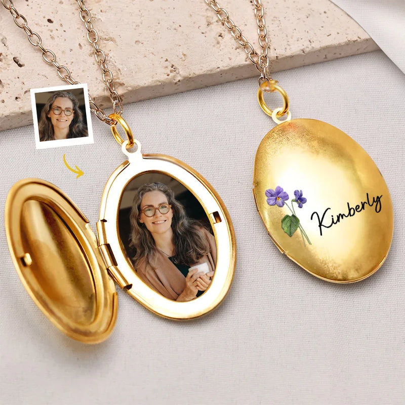 Custom Photo Friends Are Like Flowers - Bestie Personalized Custom Locket Necklace - Gift For Best Friends, BFF, Sisters