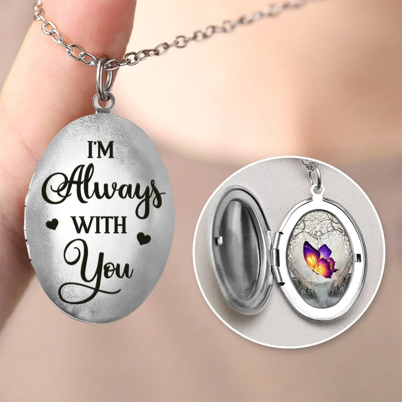 In Our Hearts, You’ll Live Forever - Memorial Personalized Custom Locket Necklace - Sympathy Gift For Family Members