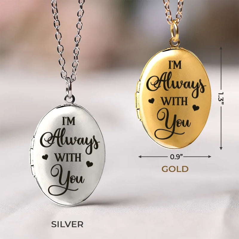 In Our Hearts, You’ll Live Forever - Memorial Personalized Custom Locket Necklace - Sympathy Gift For Family Members