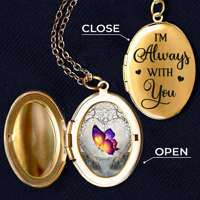 In Our Hearts, You’ll Live Forever - Memorial Personalized Custom Locket Necklace - Sympathy Gift For Family Members