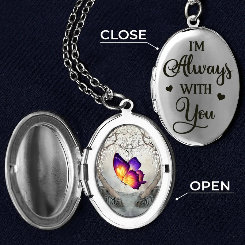 In Our Hearts, You’ll Live Forever - Memorial Personalized Custom Locket Necklace - Sympathy Gift For Family Members
