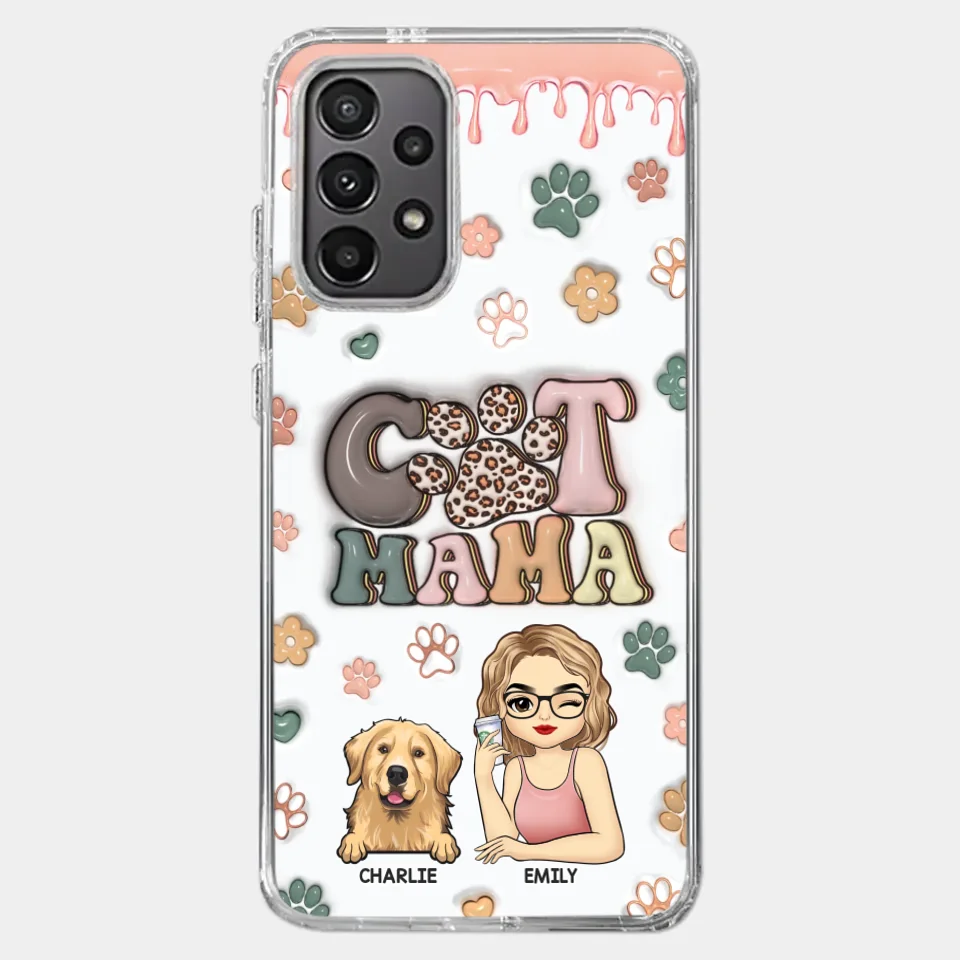 Dog Mom For Life - Dog & Cat Personalized Custom 3D Inflated Effect Printed Clear Phone Case - Gift For Pet Owners, Pet Lovers