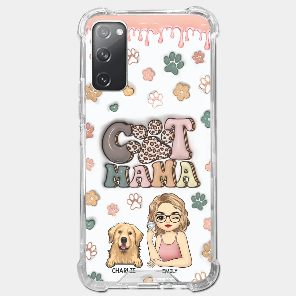 Dog Mom For Life - Dog & Cat Personalized Custom 3D Inflated Effect Printed Clear Phone Case - Gift For Pet Owners, Pet Lovers