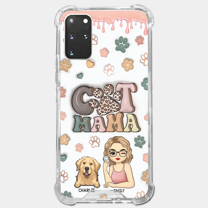 Dog Mom For Life - Dog & Cat Personalized Custom 3D Inflated Effect Printed Clear Phone Case - Gift For Pet Owners, Pet Lovers