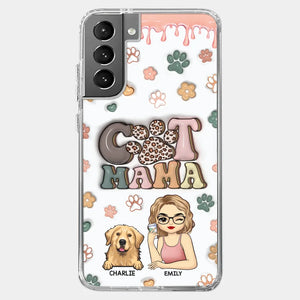 Dog Mom For Life - Dog & Cat Personalized Custom 3D Inflated Effect Printed Clear Phone Case - Gift For Pet Owners, Pet Lovers