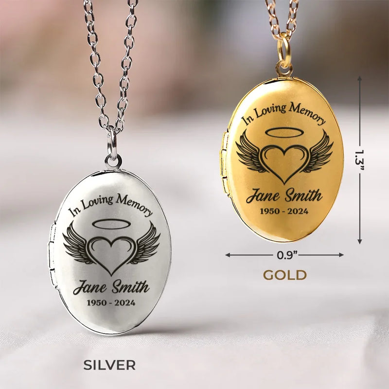 Custom Photo Forever In Our Hearts - Memorial Personalized Custom Locket Necklace - Sympathy Gift For Family Members
