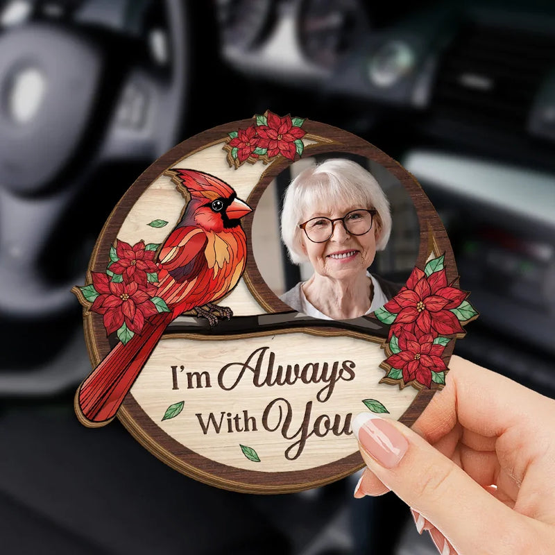 Custom Photo Though You Are Gone, Your Spirit Lives On - Memorial Personalized Custom Car Visor Clip - Sympathy Gift For Family Members