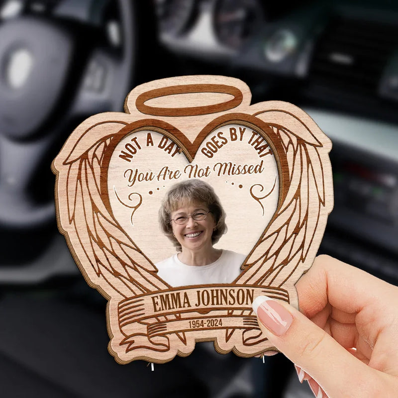 Custom Photo Not A Day Goes By That You Are Not Missed - Memorial Personalized Custom Car Visor Clip - Sympathy Gift For Family Members