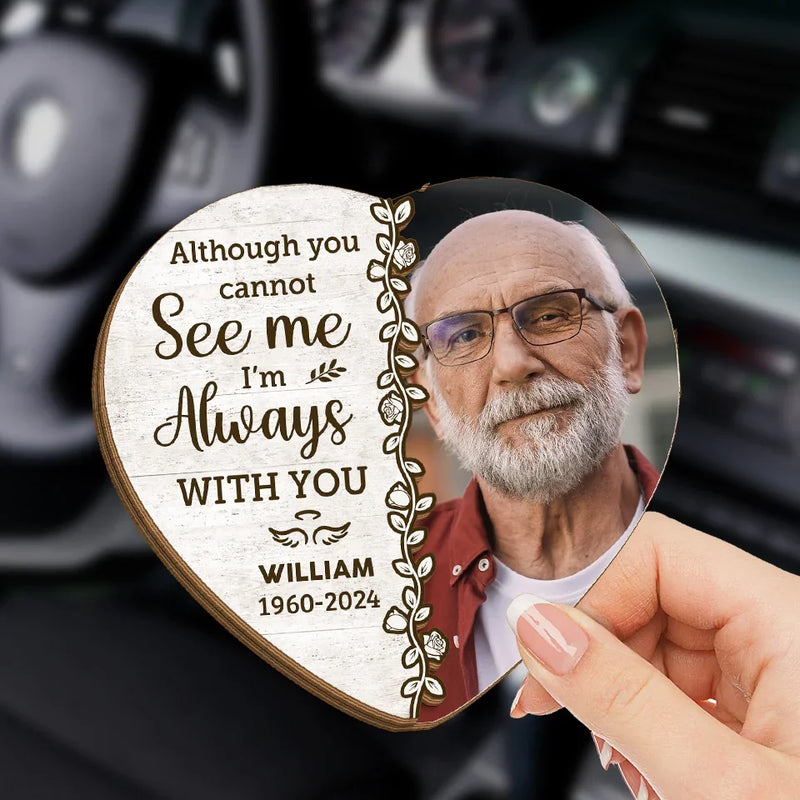 Custom Photo Deep In Our Hearts, You'll Always Stay - Memorial Personalized Custom Car Visor Clip - Sympathy Gift For Family Members