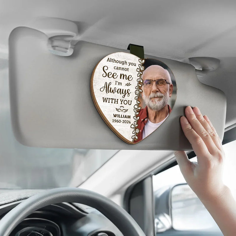 Custom Photo Deep In Our Hearts, You'll Always Stay - Memorial Personalized Custom Car Visor Clip - Sympathy Gift For Family Members