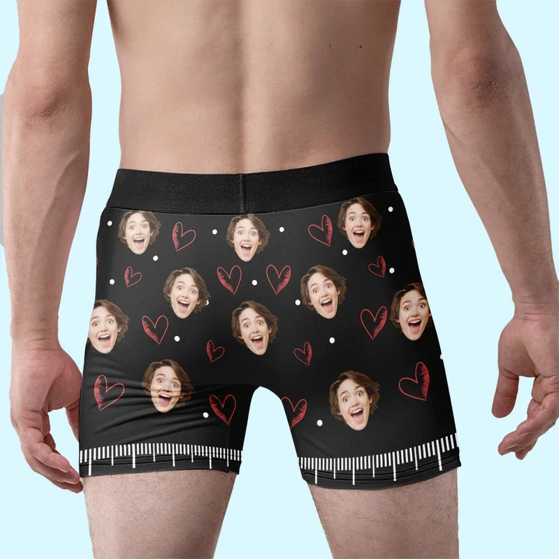 Custom Photo You’re My Favorite Reason To Lose Sleep - Couple Personalized Custom Boxer Briefs, Men's Boxers - Gift For Husband Wife, Anniversary