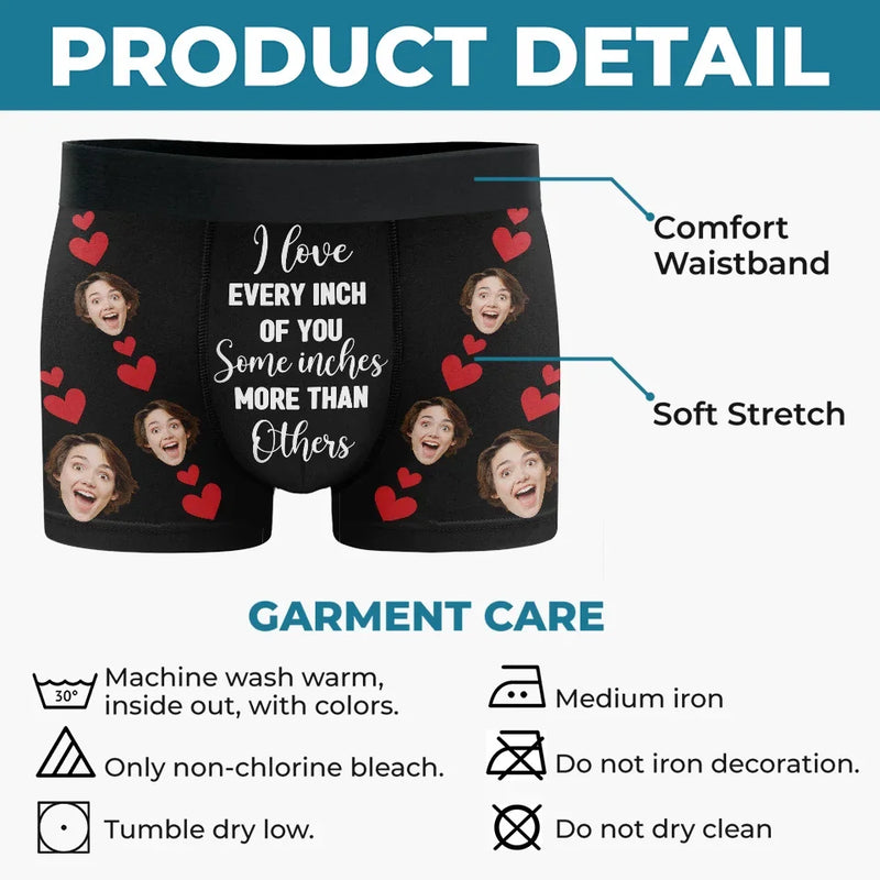 Custom Photo When I Look At You, I Am Home - Couple Personalized Custom Boxer Briefs, Men's Boxers - Gift For Husband Wife, Anniversary