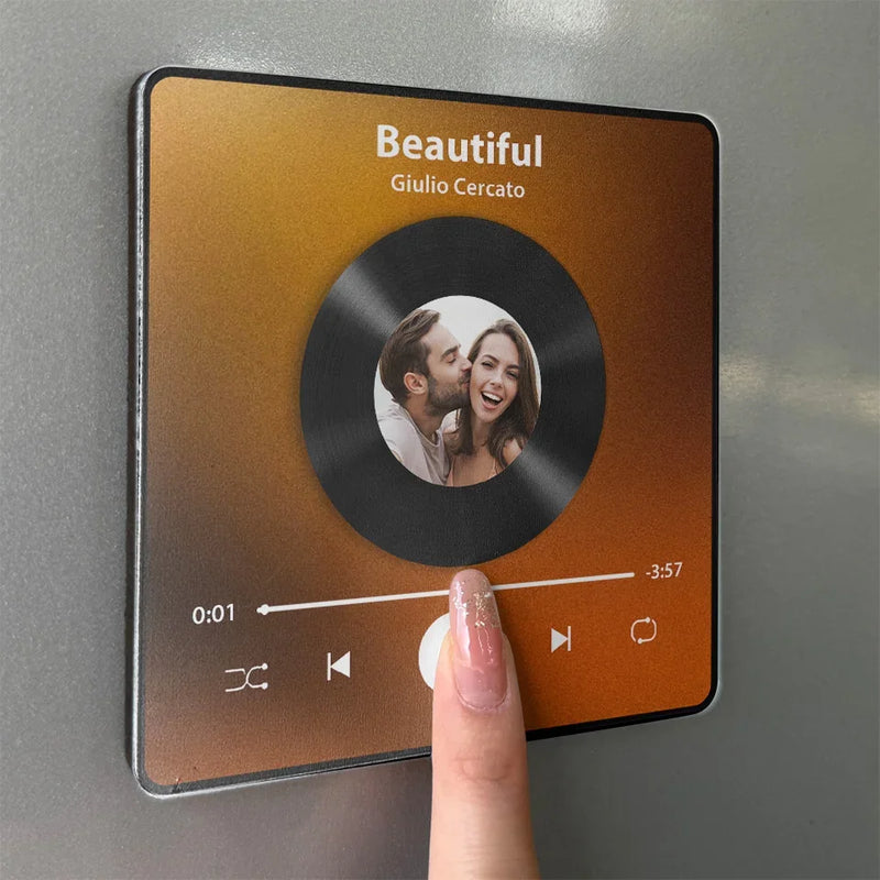 Custom Photo I Love You Forever & Always - Couple Personalized Custom Music Fridge Magnet That Can Play Songs - Gift For Husband Wife, Anniversary