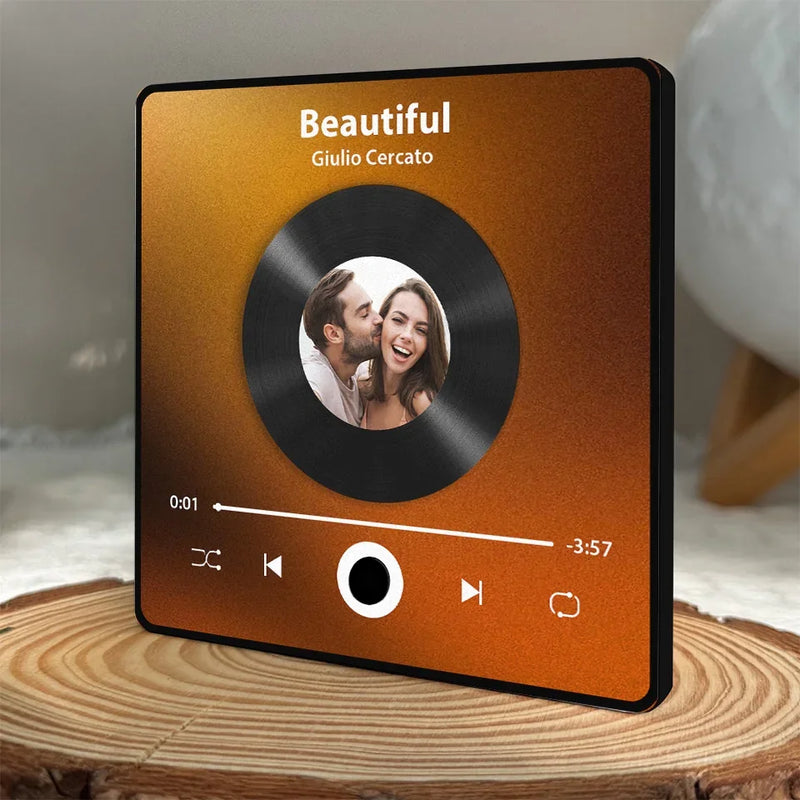 Custom Photo I Love You Forever & Always - Couple Personalized Custom Music Fridge Magnet That Can Play Songs - Gift For Husband Wife, Anniversary