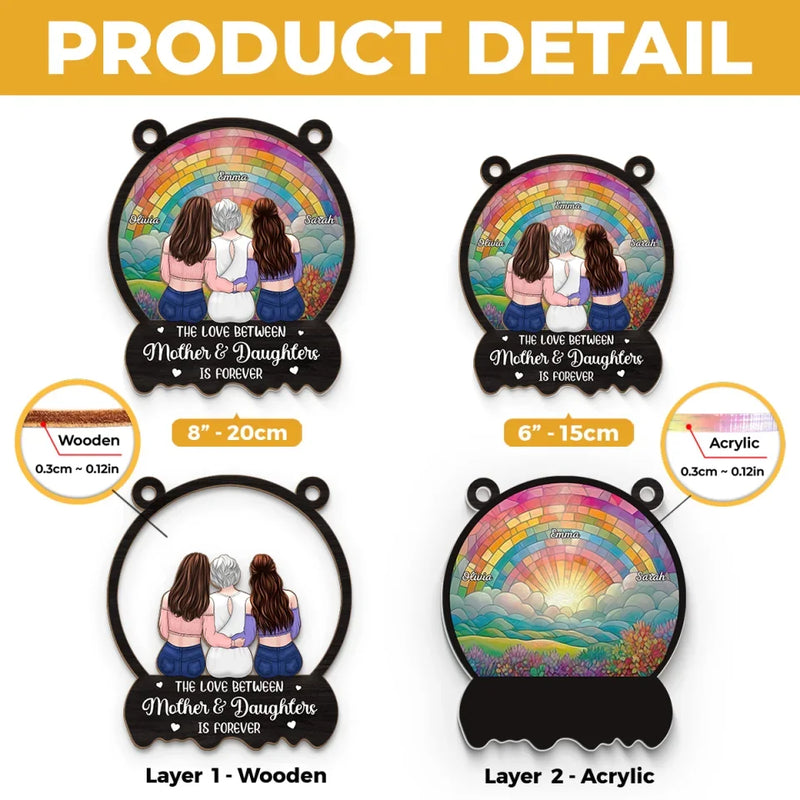 Daughters Are The Anchors Of A Mother’s Life - Family Personalized Window Hanging Suncatcher - Gift For Mom, Daughter