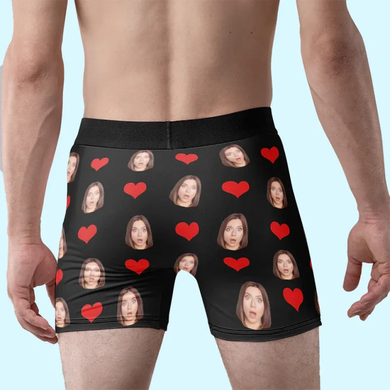 Custom Photo I'm Nuts About You - Couple Personalized Custom Boxer Briefs, Men's Boxers - Gift For Husband Wife, Anniversary