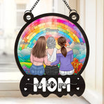 You Are My Sunshine On A Cloudy Day - Family Personalized Window Hanging Suncatcher - Gift For Mom, Daughter