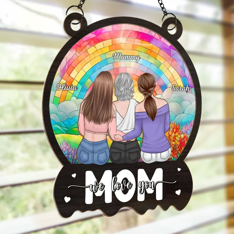 You Are My Sunshine On A Cloudy Day - Family Personalized Window Hanging Suncatcher - Gift For Mom, Daughter