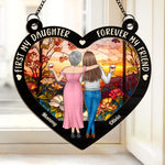 Happiness Is Mother And Daughter Time - Family Personalized Window Hanging Suncatcher - Gift For Mom, Daughter