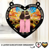 Happiness Is Mother And Daughter Time - Family Personalized Window Hanging Suncatcher - Gift For Mom, Daughter