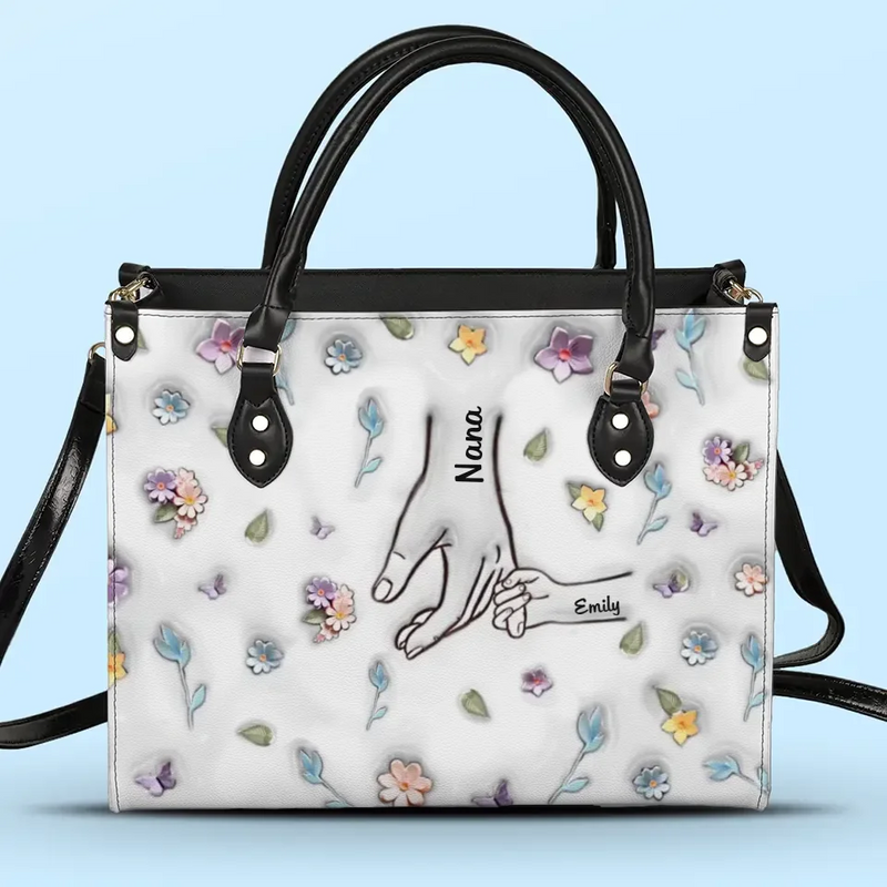 You Are My Guiding Star - Family Personalized Custom 3D Inflated Effect Printed Leather Handbag - Gift For Mom, Grandma