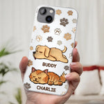 Pets Leave Paw Prints On Our Hearts - Dog & Cat Personalized Custom 3D Inflated Effect Printed Clear Phone Case - Gift For Pet Owners, Pet Lovers