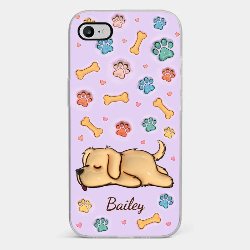 My Pets Are My Happy Place - Dog & Cat Personalized Custom 3D Inflated Effect Printed Clear Phone Case - Gift For Pet Owners, Pet Lovers