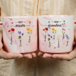 First Mom, Now Grandma - Family Personalized Custom Marble Mug - Gift For Mom, Grandma