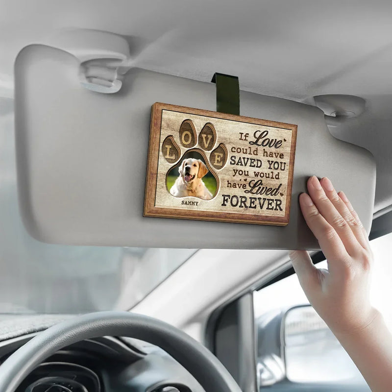 Custom Photo Your Paws Left Tracks On My Heart - Memorial Personalized Custom Car Visor Clip - Sympathy Gift For Pet Owners, Pet Lovers
