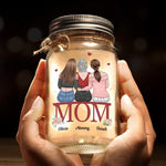 You’re Not Just Our Mom, You’re Our World - Family Personalized Custom Mason Jar Light - Gift For Mom, Daughter