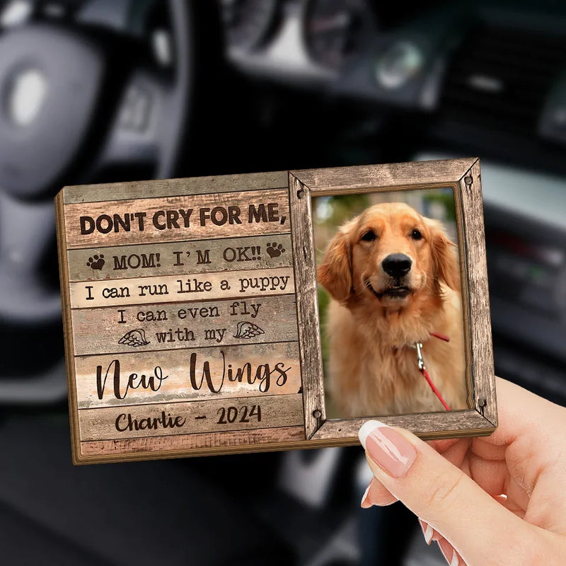 Custom Photo Forever Loved, Now Flying High With Angel Wings - Memorial Personalized Custom Car Visor Clip - Sympathy Gift For Pet Owners, Pet Lovers