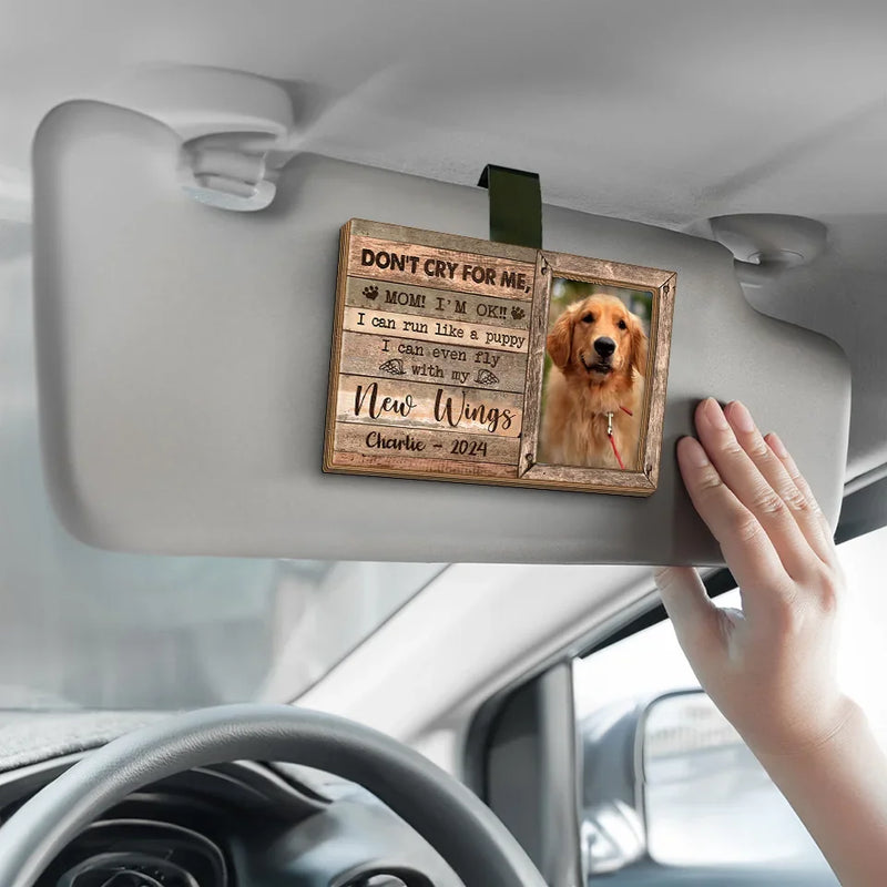Custom Photo Forever Loved, Now Flying High With Angel Wings - Memorial Personalized Custom Car Visor Clip - Sympathy Gift For Pet Owners, Pet Lovers