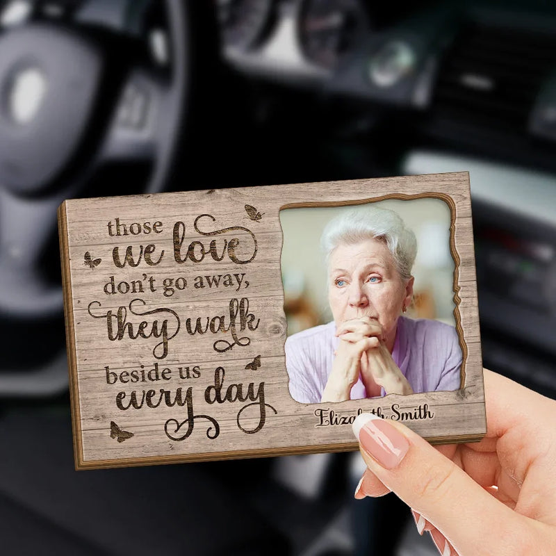 Custom Photo In Our Souls, Your Spirit Remains - Memorial Personalized Custom Car Visor Clip - Sympathy Gift For Family Members