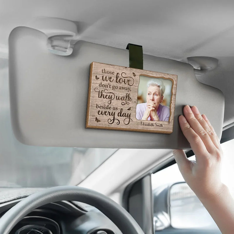Custom Photo In Our Souls, Your Spirit Remains - Memorial Personalized Custom Car Visor Clip - Sympathy Gift For Family Members
