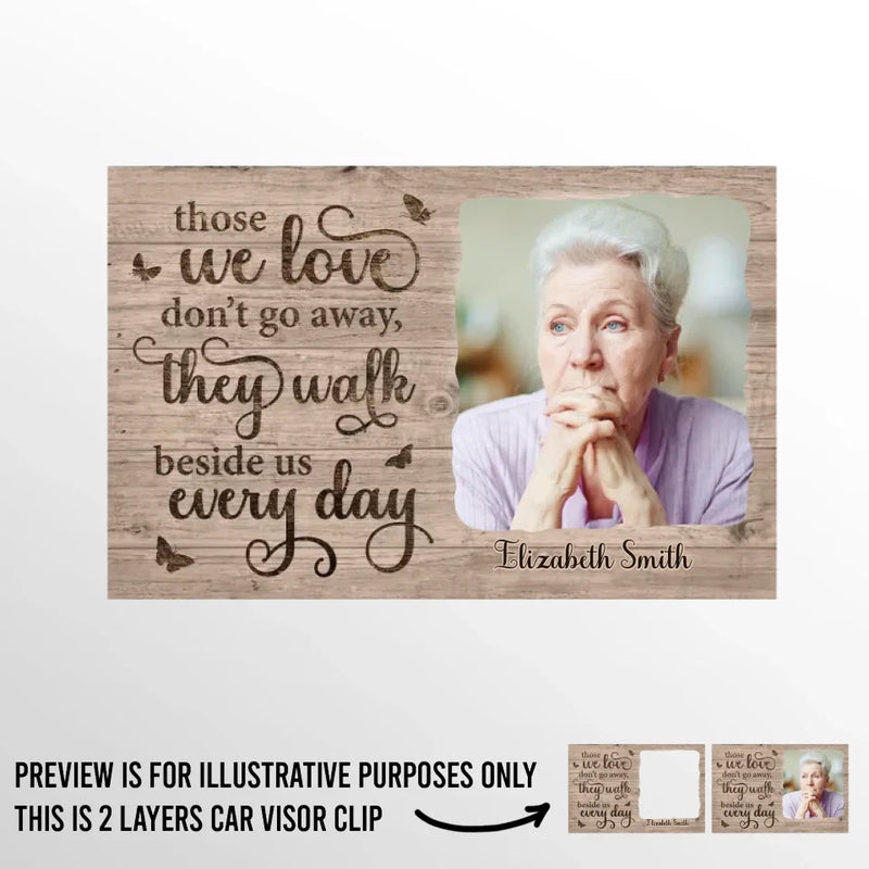 Custom Photo In Our Souls, Your Spirit Remains - Memorial Personalized Custom Car Visor Clip - Sympathy Gift For Family Members