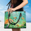With Mom, Warmth And Safety - Family Personalized Custom Leather Handbag - Gift For Mom, Grandma