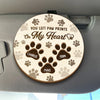 You Left Paw Prints On My Heart - Memorial Personalized Custom Car Visor Clip - Sympathy Gift For Pet Owners, Pet Lovers