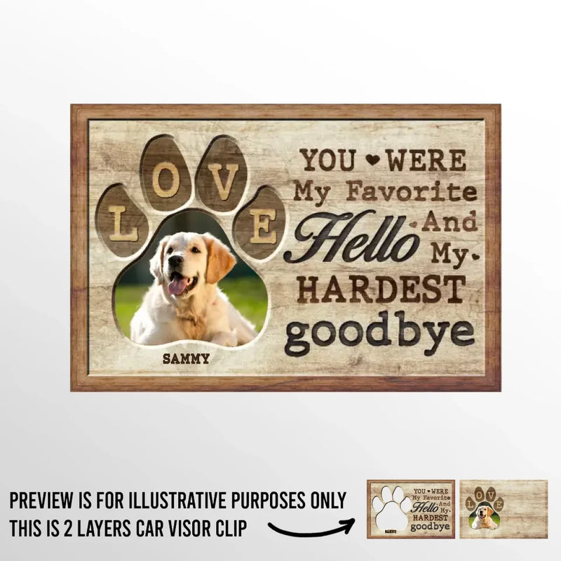 Custom Photo Your Paws Left Tracks On My Heart - Memorial Personalized Custom Car Visor Clip - Sympathy Gift For Pet Owners, Pet Lovers