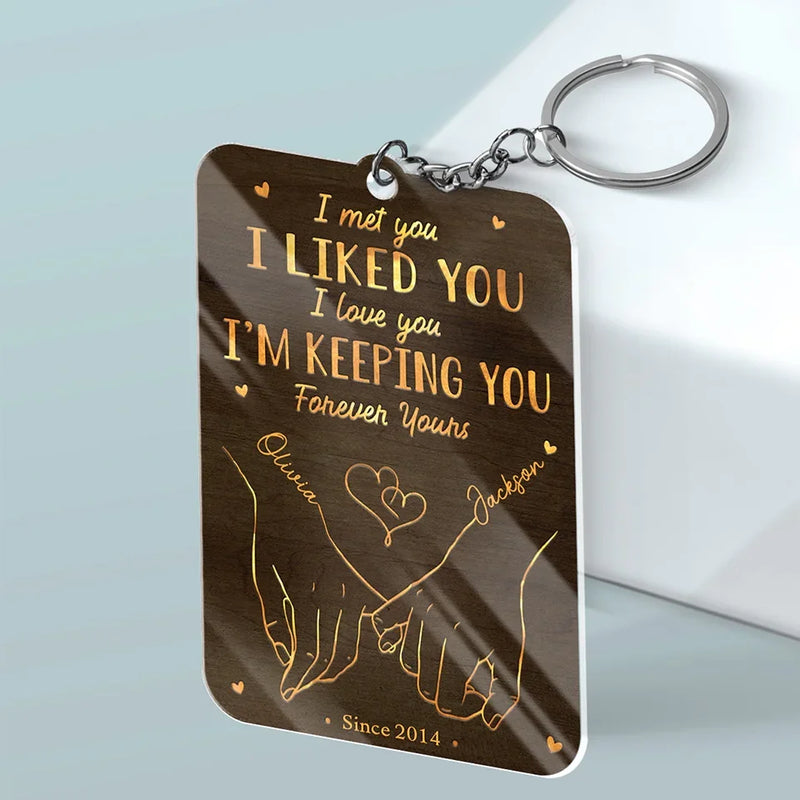 From Our First Kiss, Till Our Last Breath - Couple Personalized Custom Shaped Acrylic Keychain - Gift For Husband Wife, Anniversary