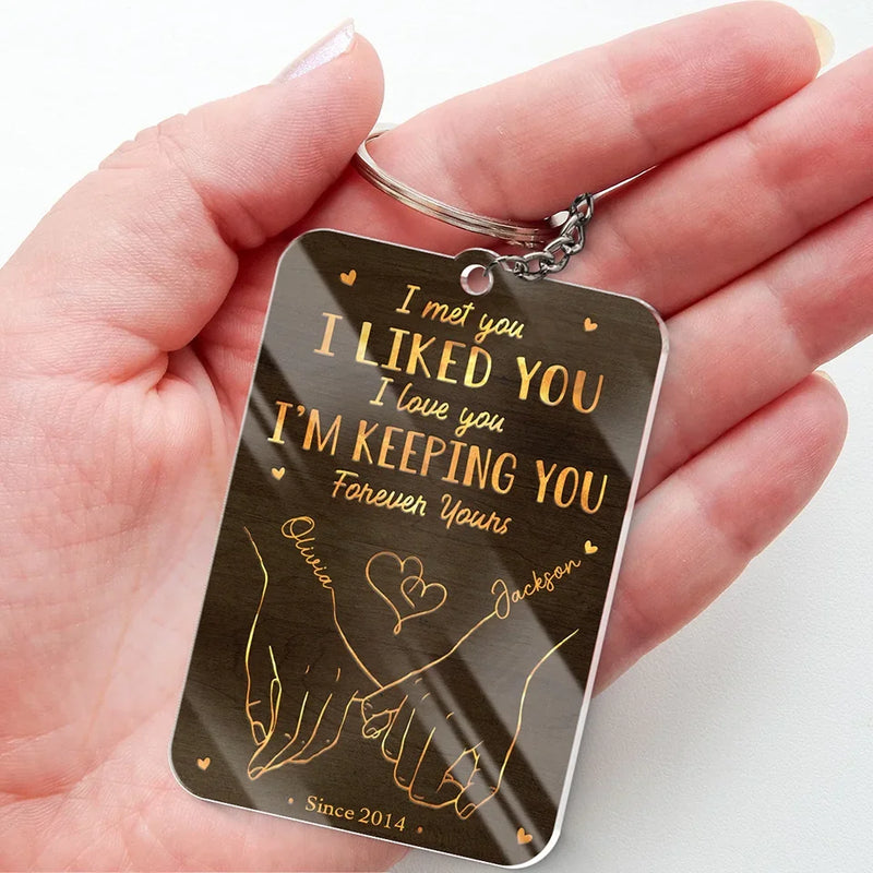 From Our First Kiss, Till Our Last Breath - Couple Personalized Custom Shaped Acrylic Keychain - Gift For Husband Wife, Anniversary