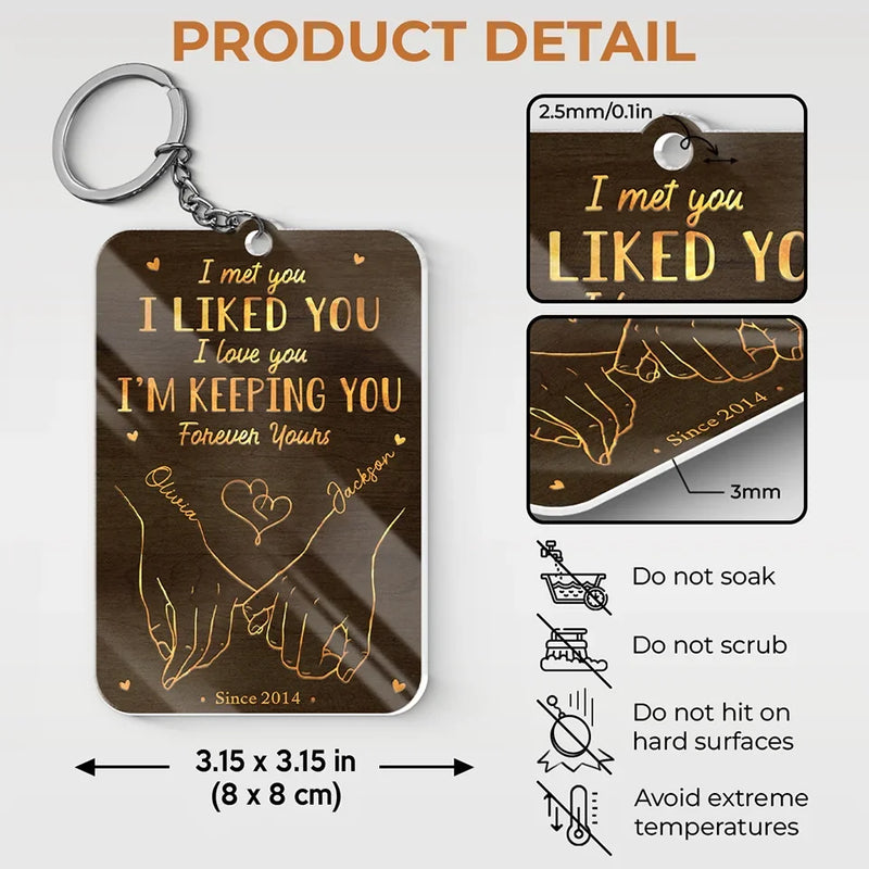 From Our First Kiss, Till Our Last Breath - Couple Personalized Custom Shaped Acrylic Keychain - Gift For Husband Wife, Anniversary