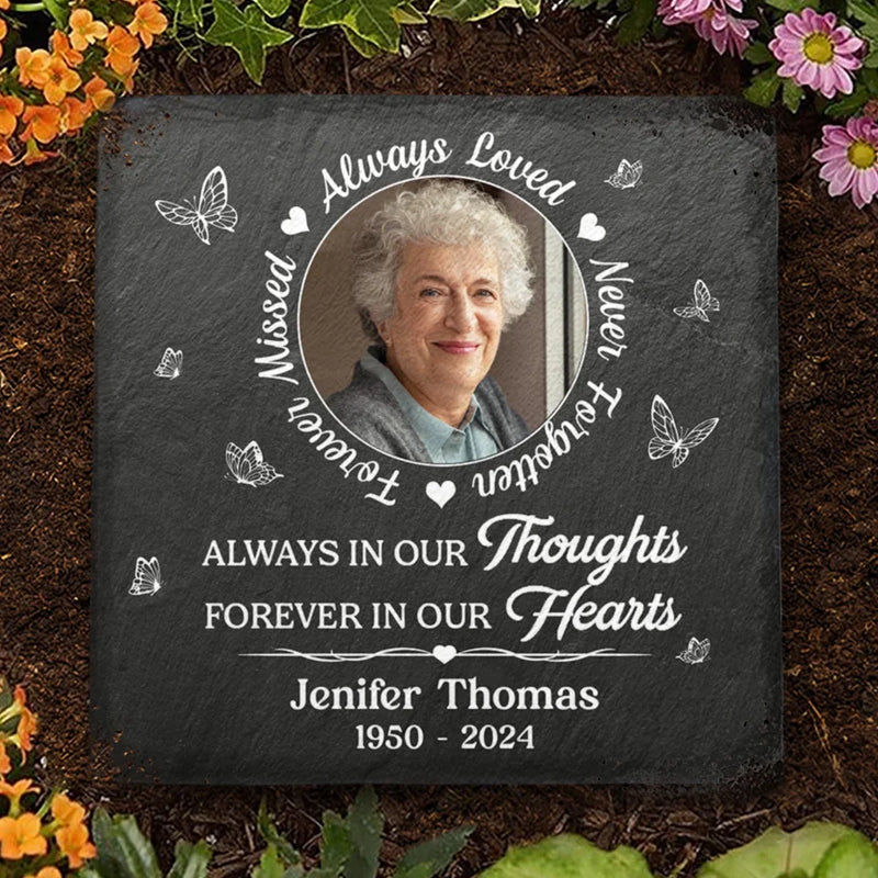 Custom Photo Not A Day Goes By That You Are Not Missed - Memorial Personalized Custom Square Shaped Memorial Stone - Sympathy Gift For Family Members
