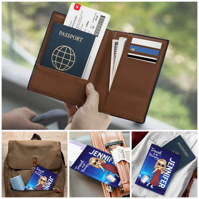 Work, Travel, Save, Repeat - Travel Personalized Custom Passport Cover, Passport Holder - Holiday Vacation Gift, Gift For Adventure Travel Lovers