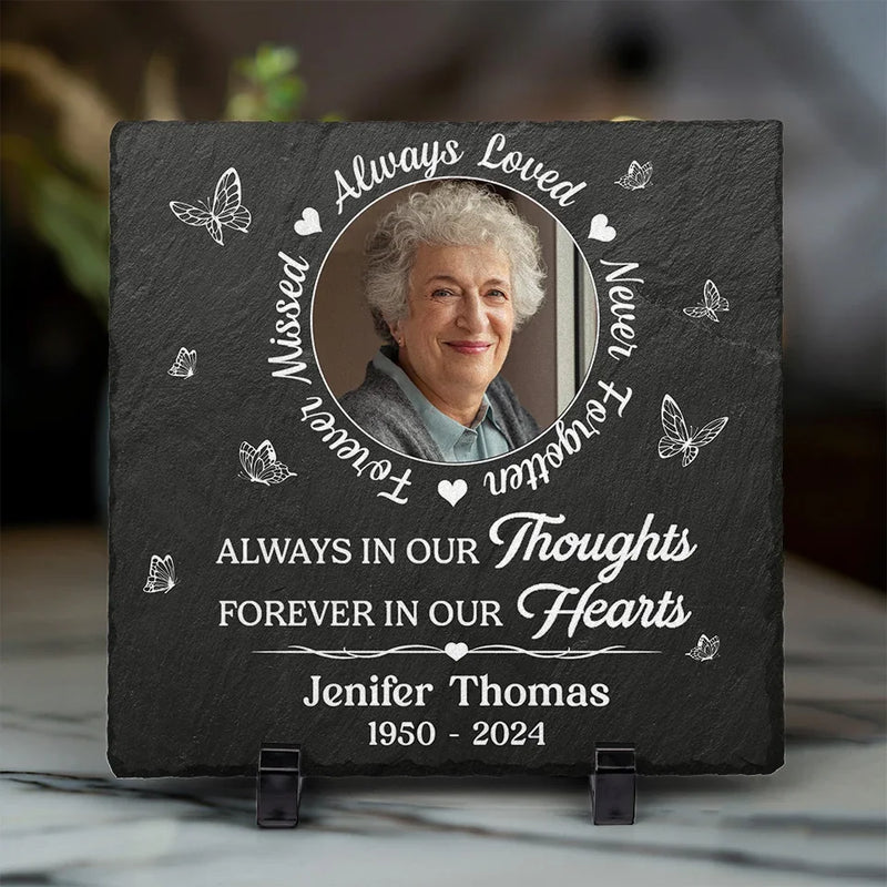 Custom Photo Not A Day Goes By That You Are Not Missed - Memorial Personalized Custom Square Shaped Memorial Stone - Sympathy Gift For Family Members