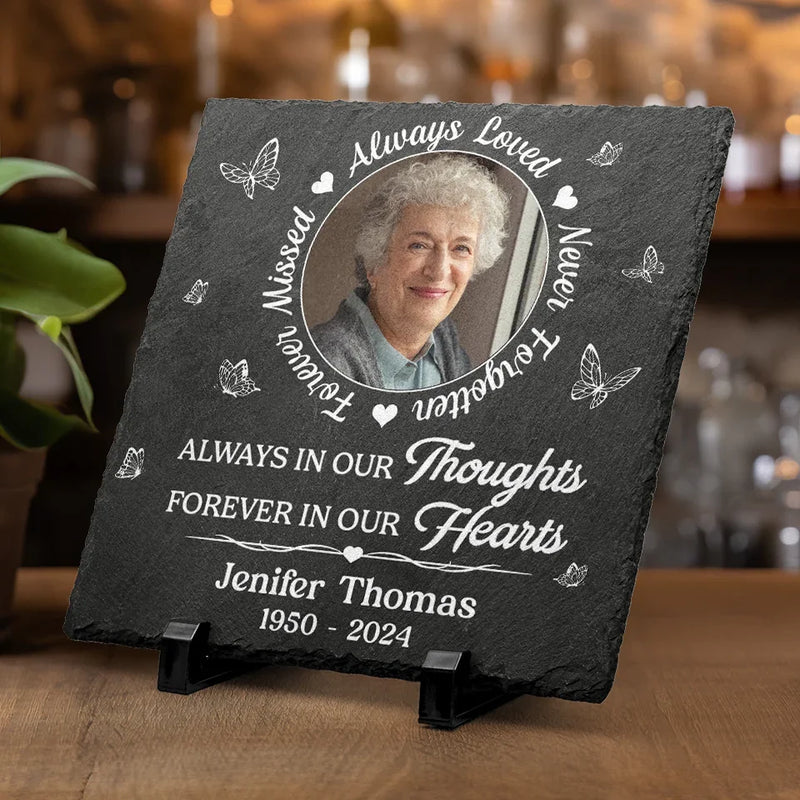 Custom Photo Not A Day Goes By That You Are Not Missed - Memorial Personalized Custom Square Shaped Memorial Stone - Sympathy Gift For Family Members