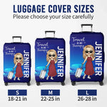Travel Far Enough, You Meet Yourself - Travel Personalized Custom Luggage Cover - Summer Vacation Gift, Gift For Adventure Travel Lovers